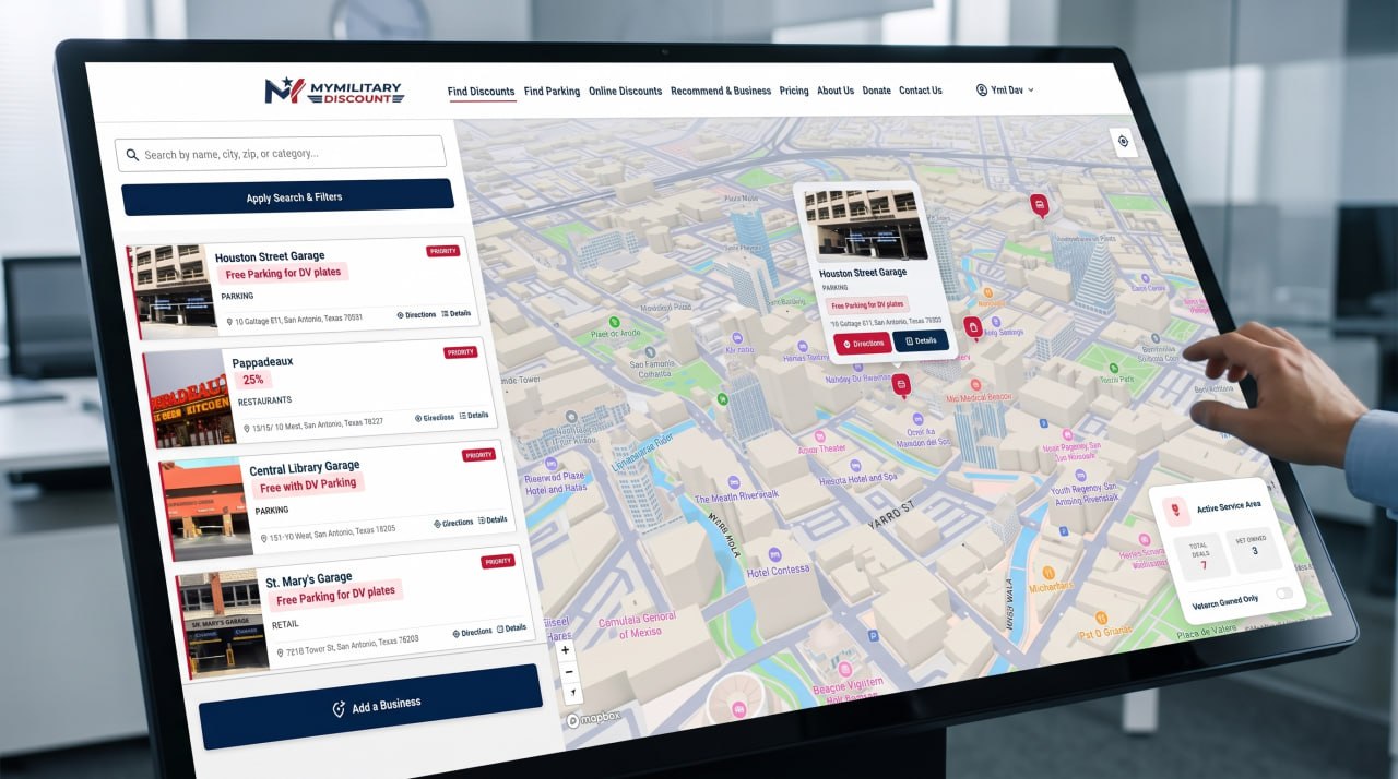 Interactive Map with Military Discounts